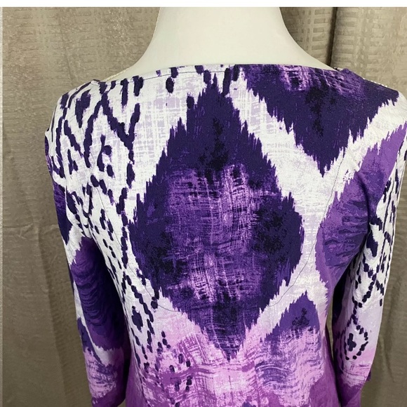 Chico's Sequin Bead Embellished Boho Tye Dye IKAt Tunic - Picture 8 of 10